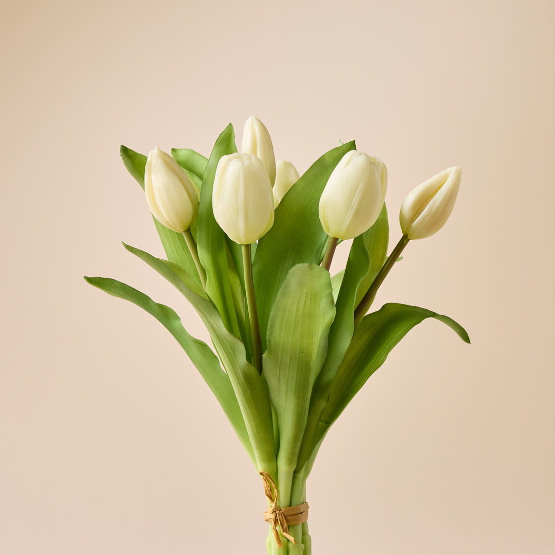 Faux Tulip Bunch | White - 30cm
