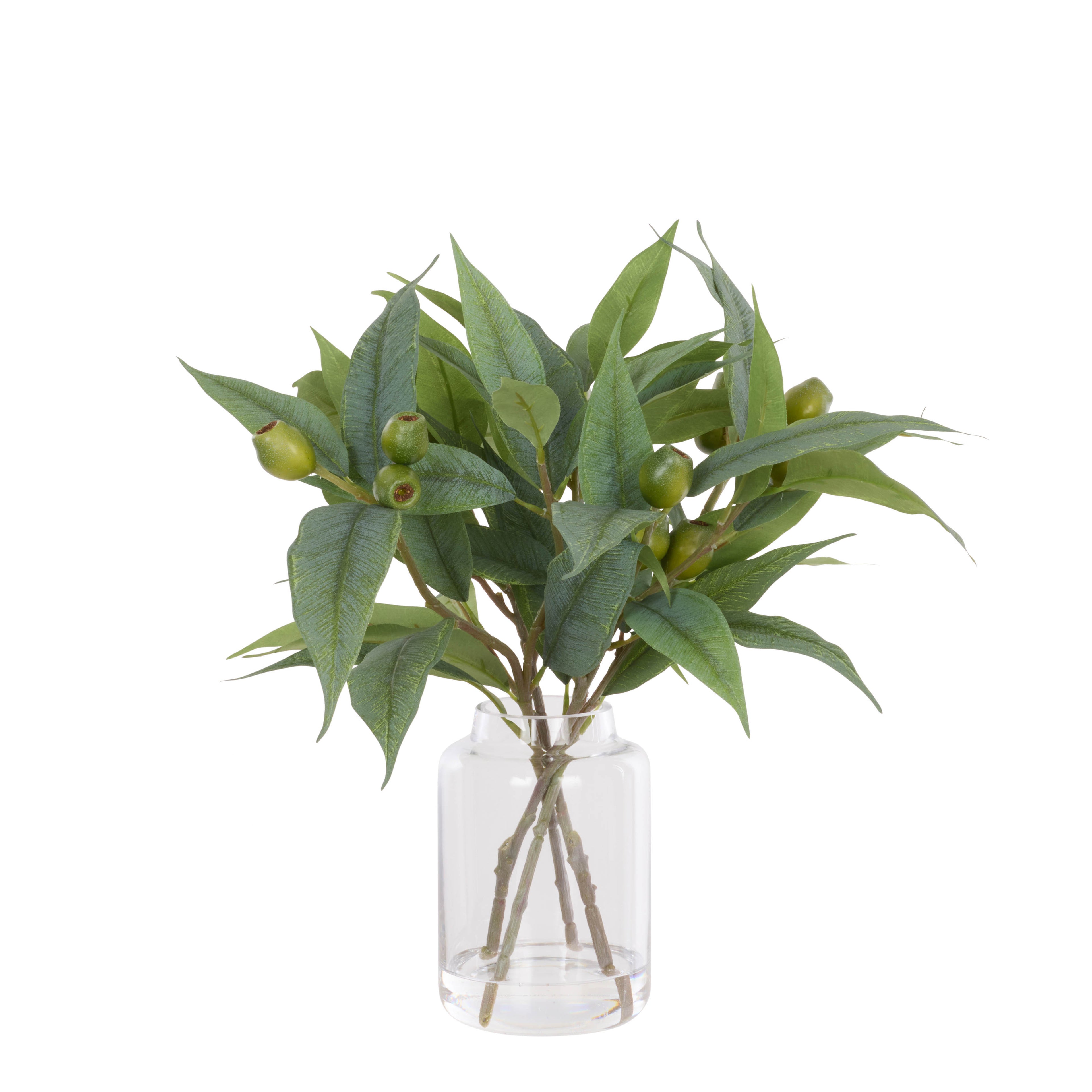 Faux Gum Nut Eucalyptus Arrangement - Pail Vase