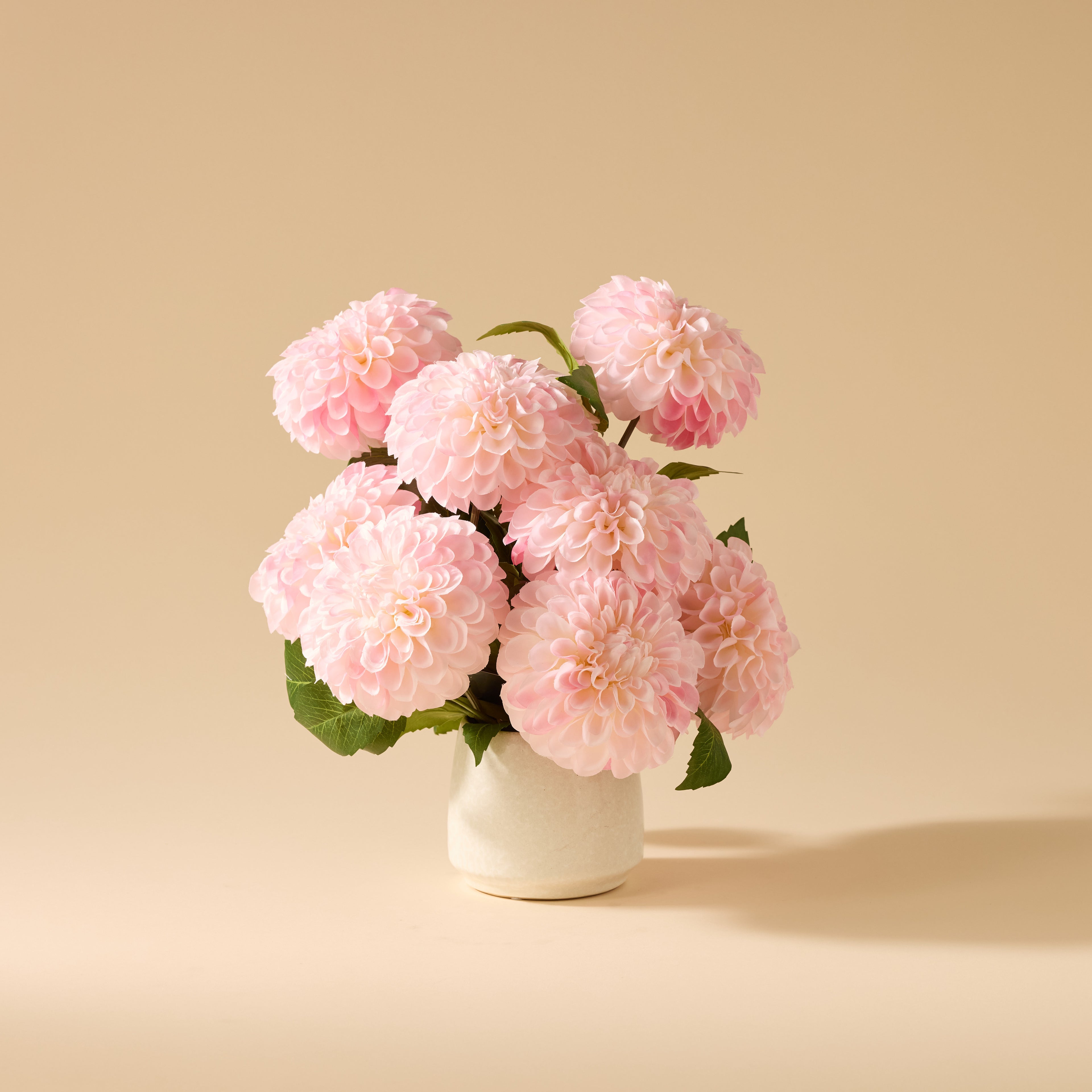 Faux Chrysanthemum Arrangement - Gianna Pot | Light Pink - 37cm