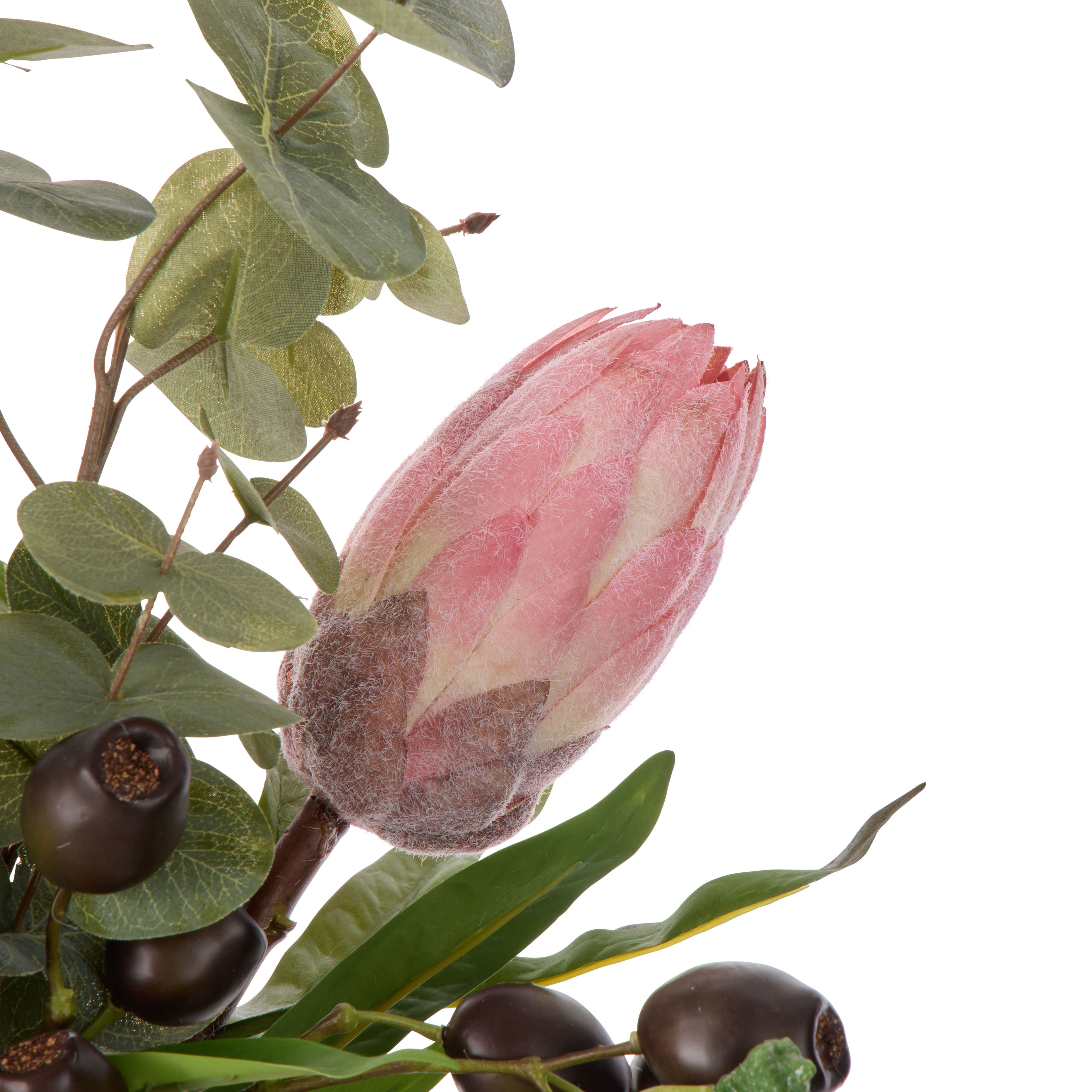 Faux Protea Seeding Mix -Pauline Vase | Pink - 68cm