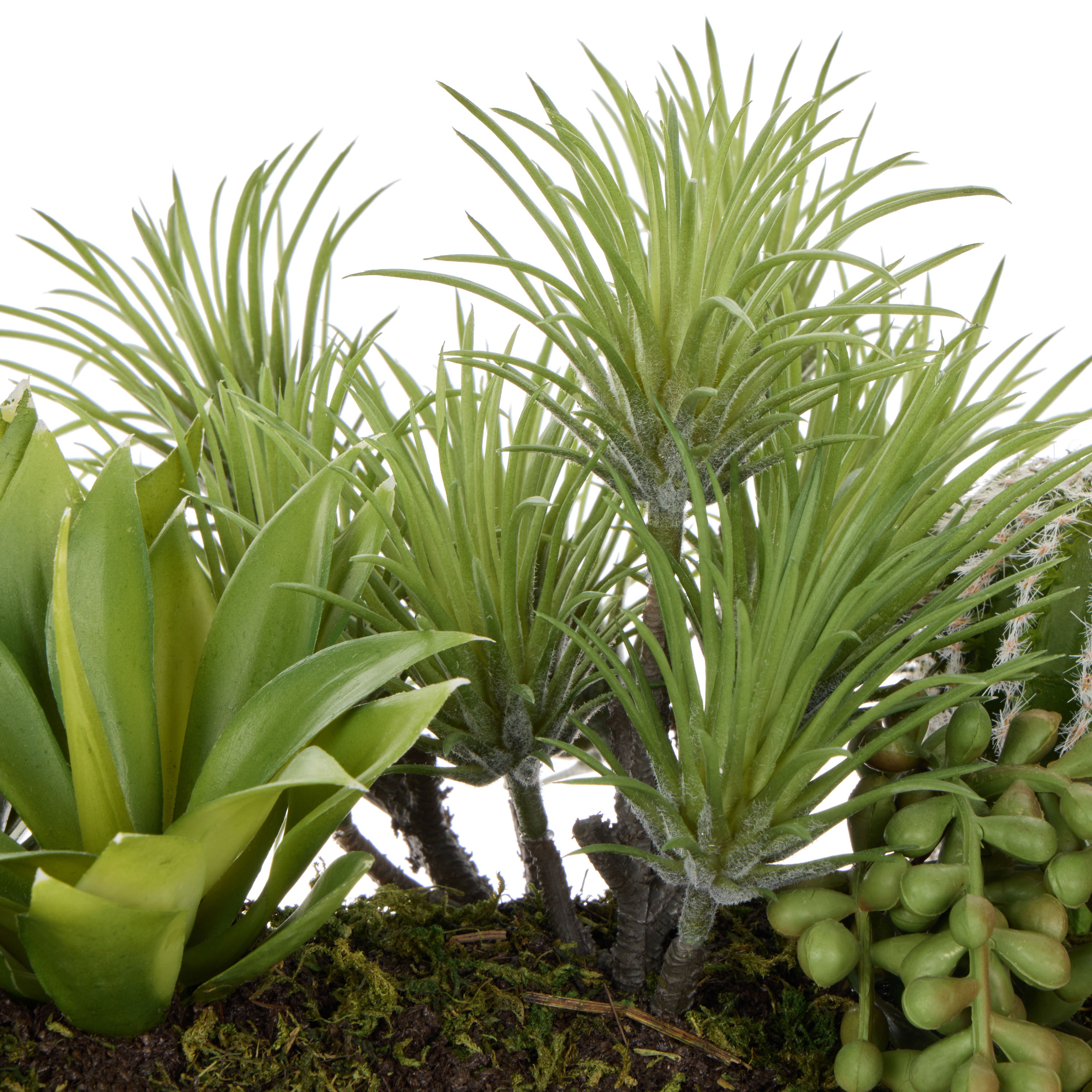 Faux Cactus Airplant Mix - Timber Planter | Green - 62cm