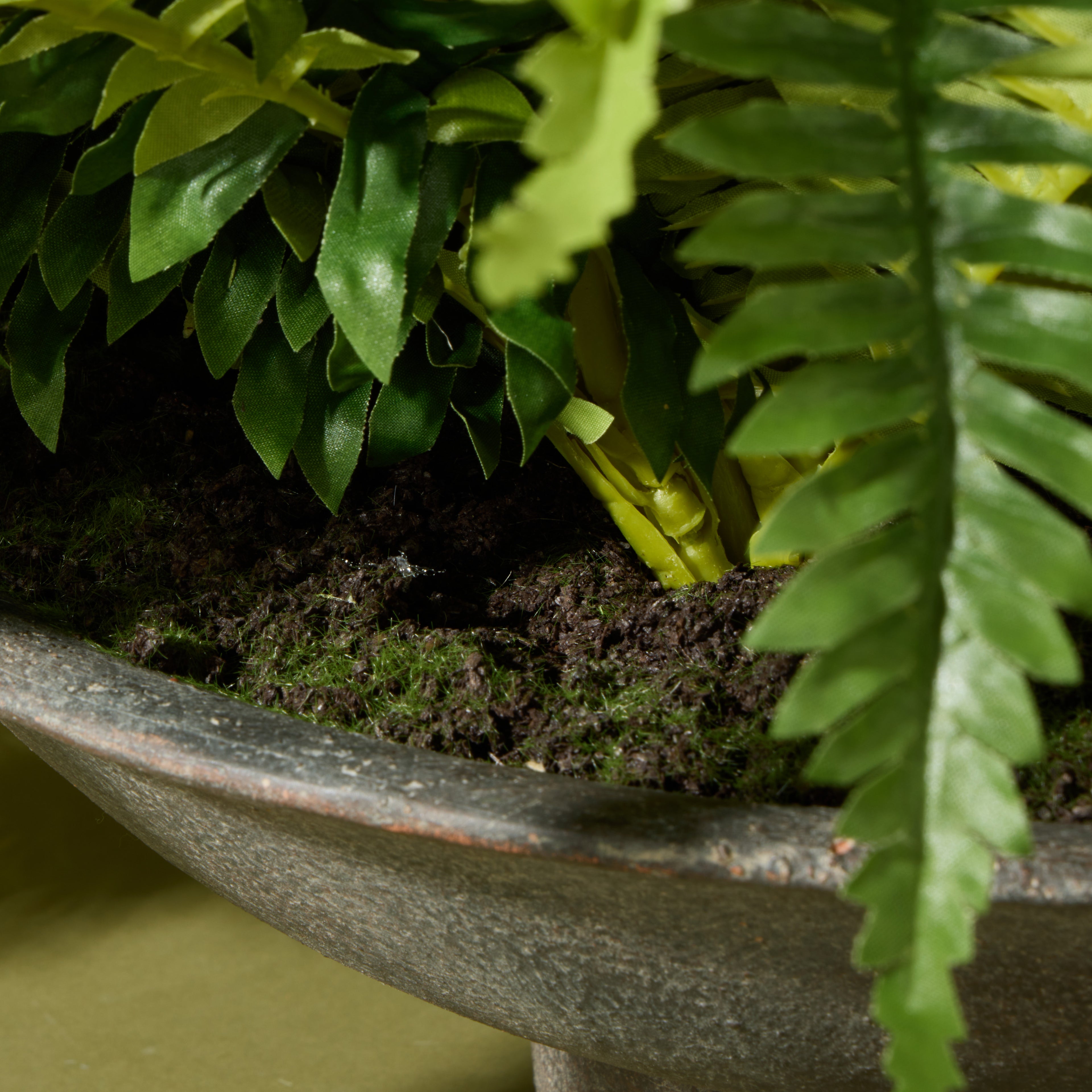 Faux Phalaenopsis Orchid and Ferns - Nimes Footed Bowl | 79cm