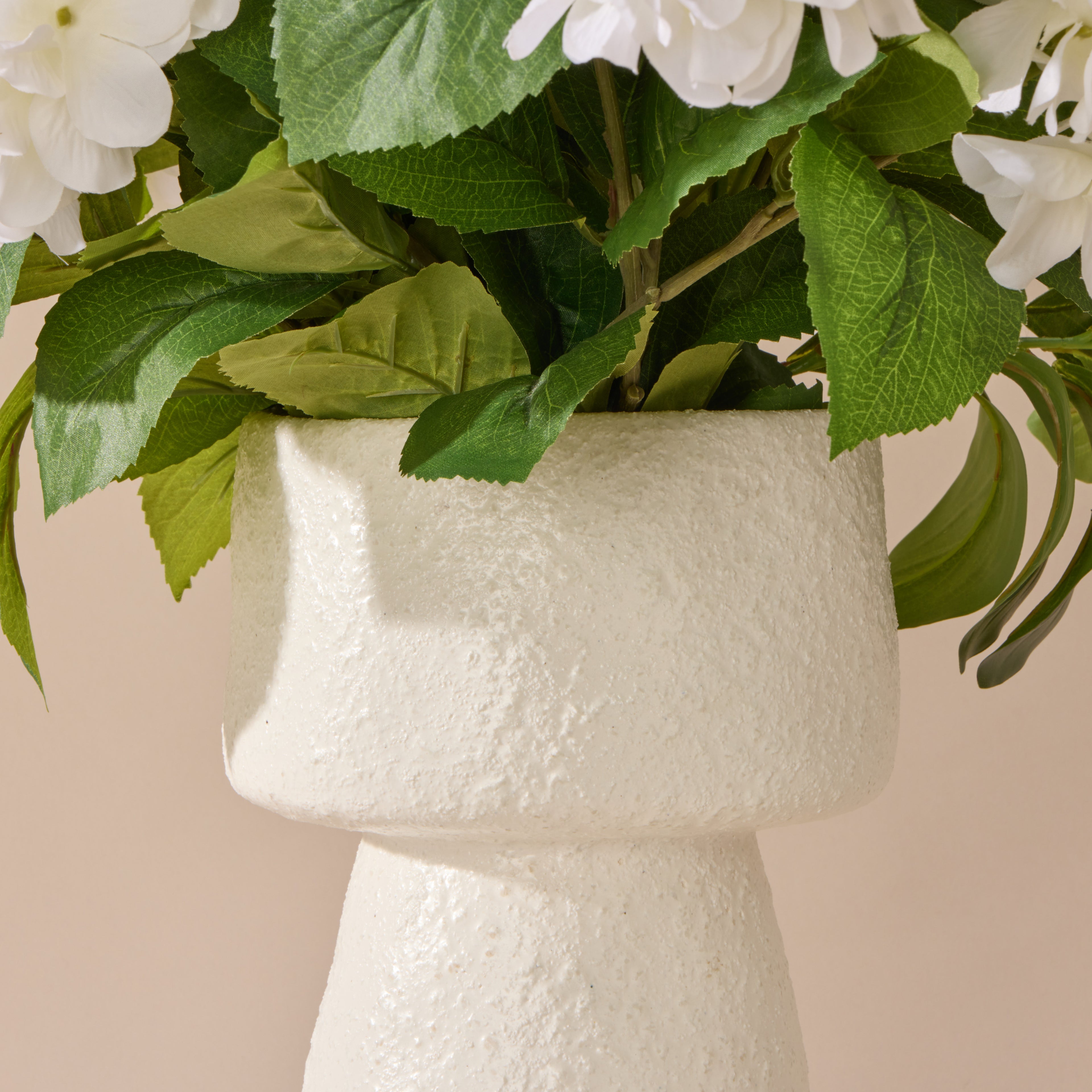 Faux Hydrangea Mix - Kensington Planter| White - 78cm