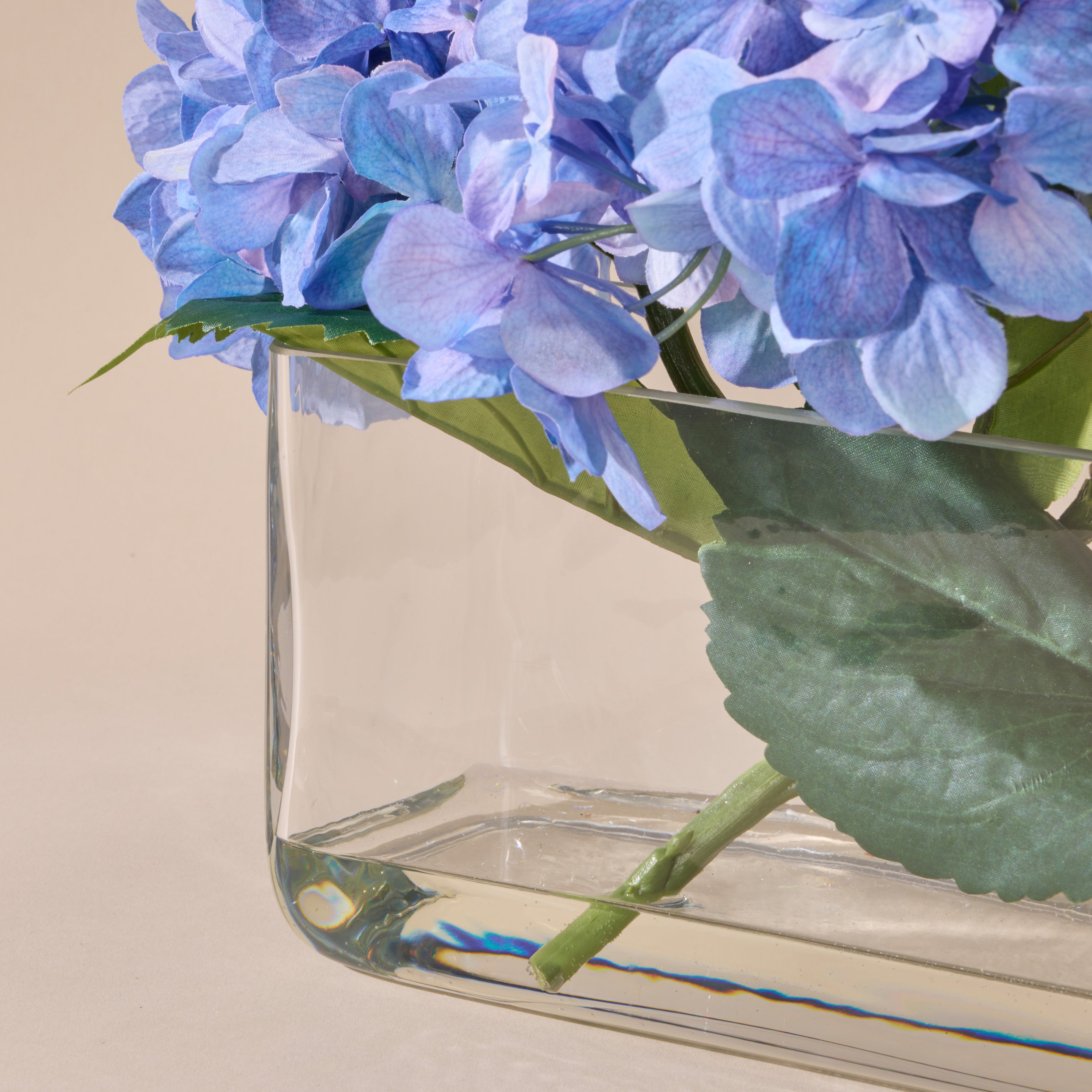 Faux Hydrangea - Esme Trough Vase | Blue - 25cm
