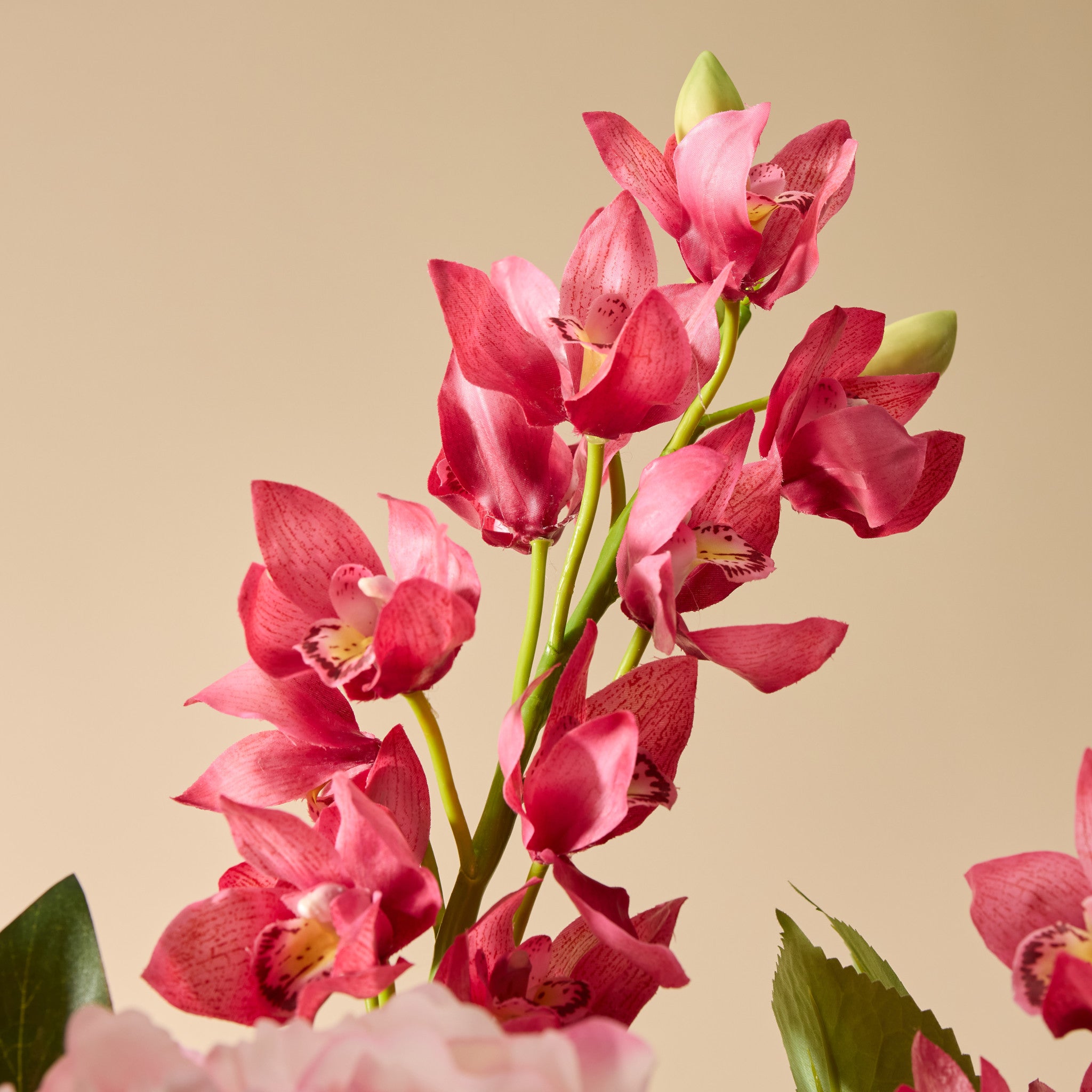 Faux Peony Foxtail Garden Arrangement - Vintage Urn