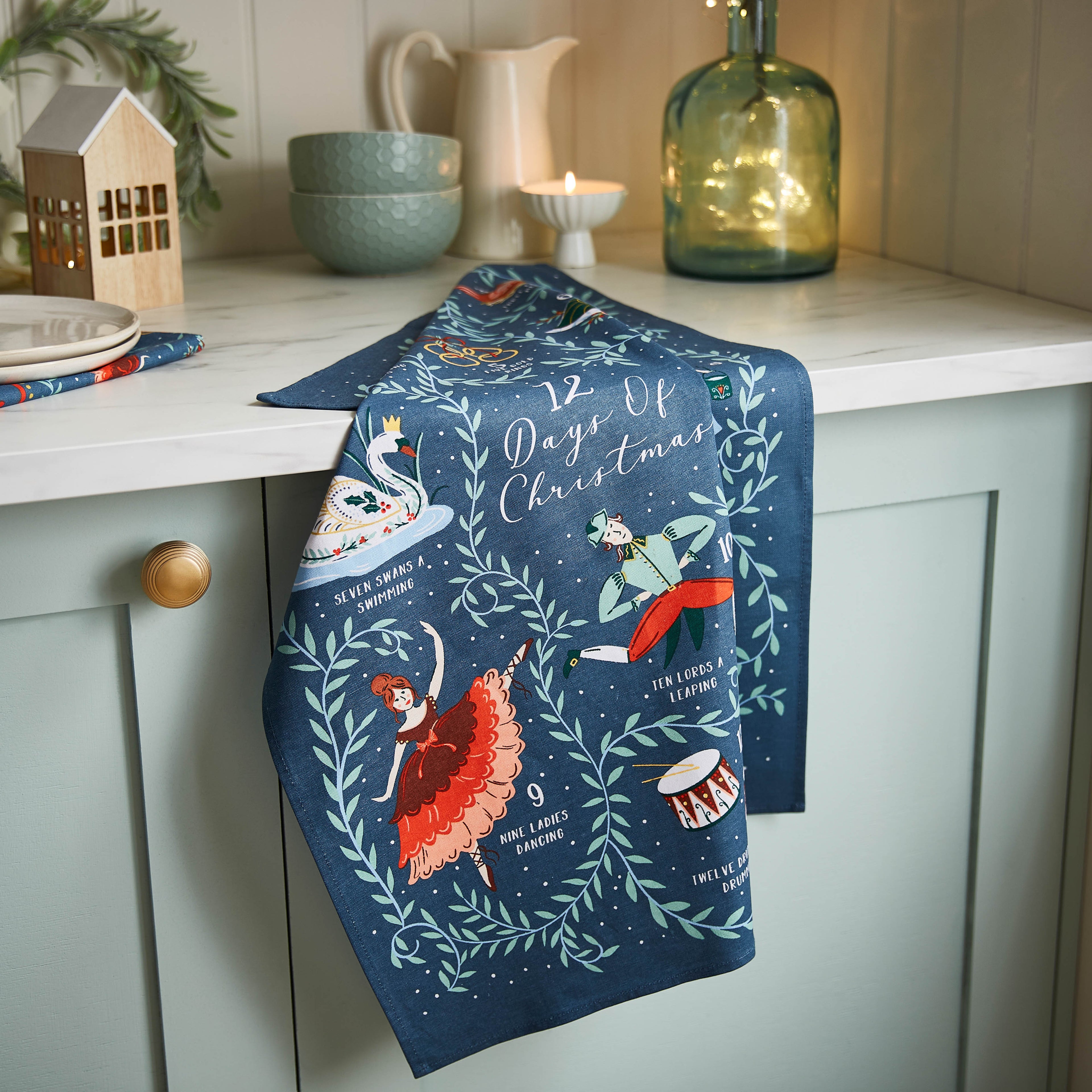 Ulster Weavers 12 Days of Christmas Tea Towel Multi-Coloured