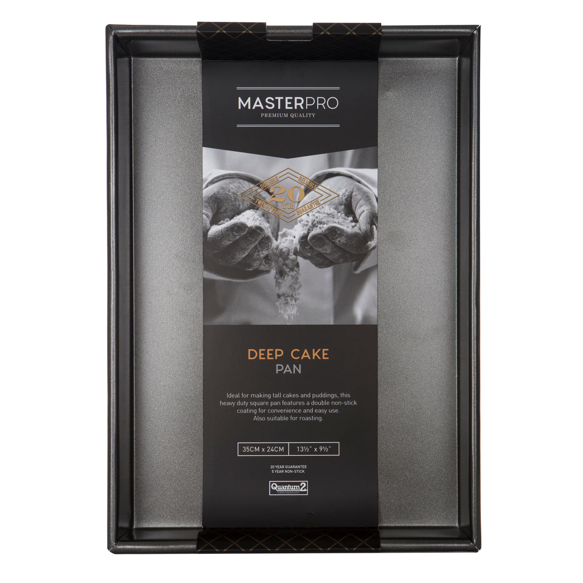 MasterPro Non-Stick Rectangular Deep Cake Pan Black