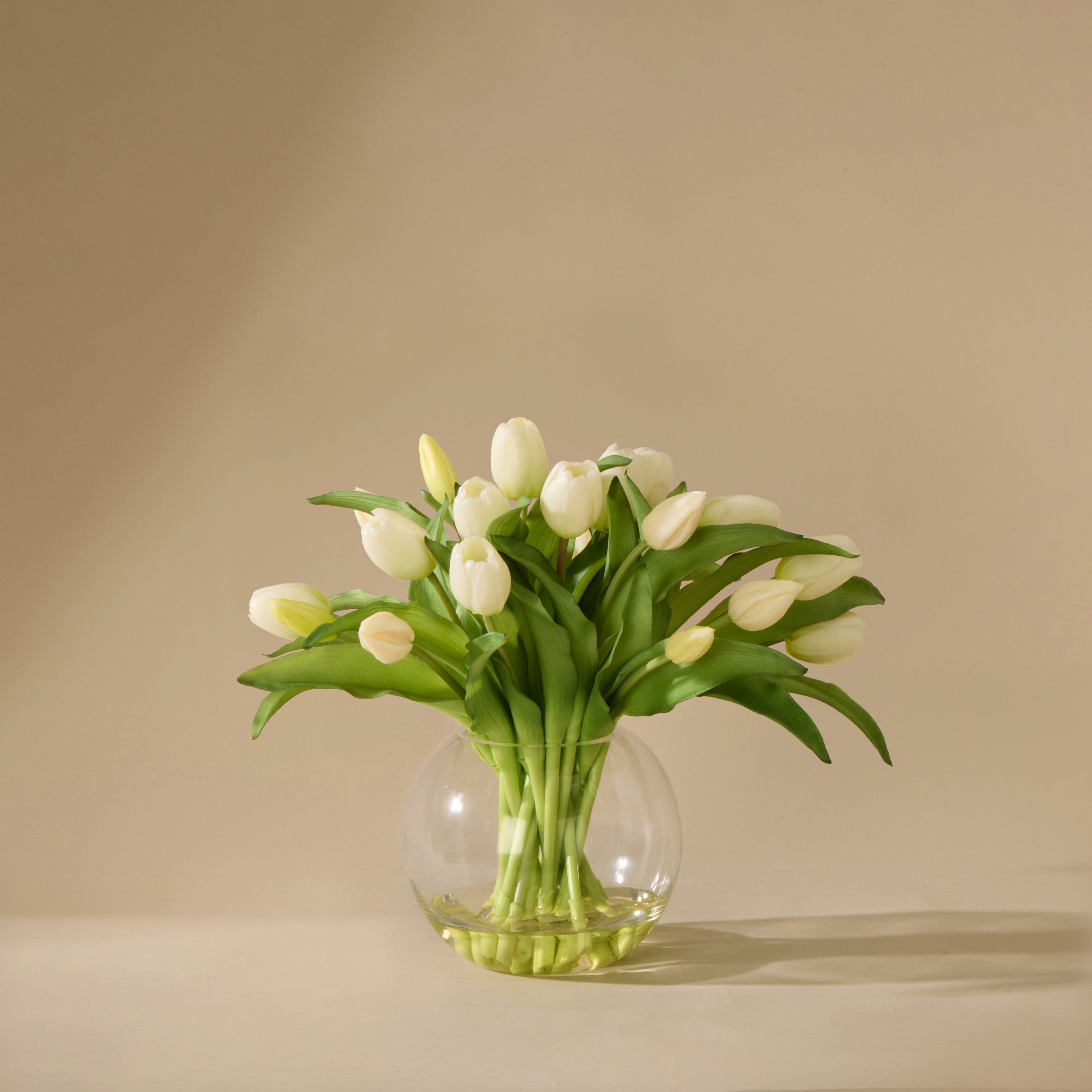 Faux Tulip Bunch - Phoebe Vase | White - 32cm
