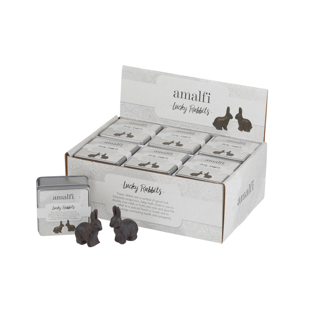 Amalfi Lucky Rabbits 2pcs Set Rustic Brown