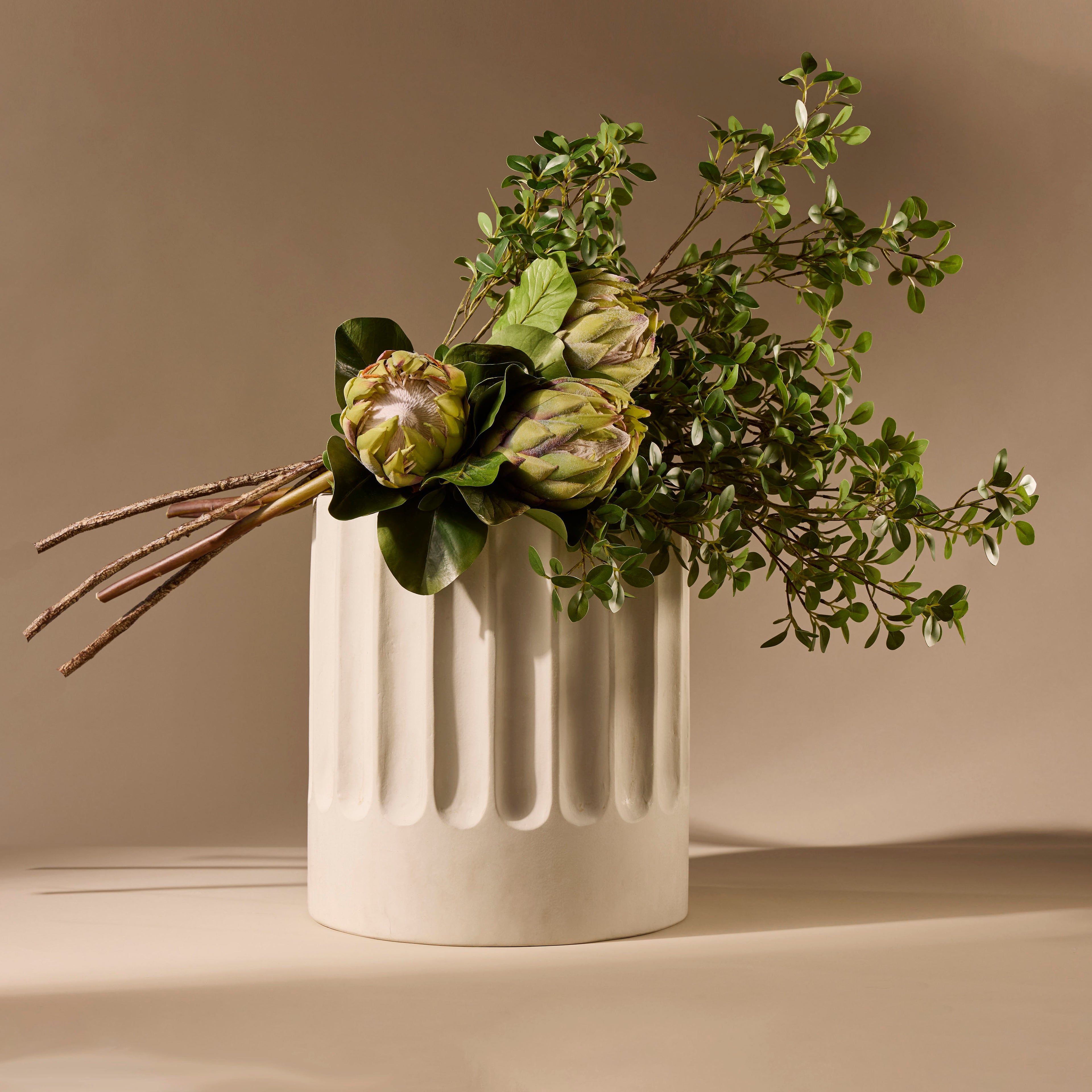 Faux Grand Protea Stem | Green - 81cm