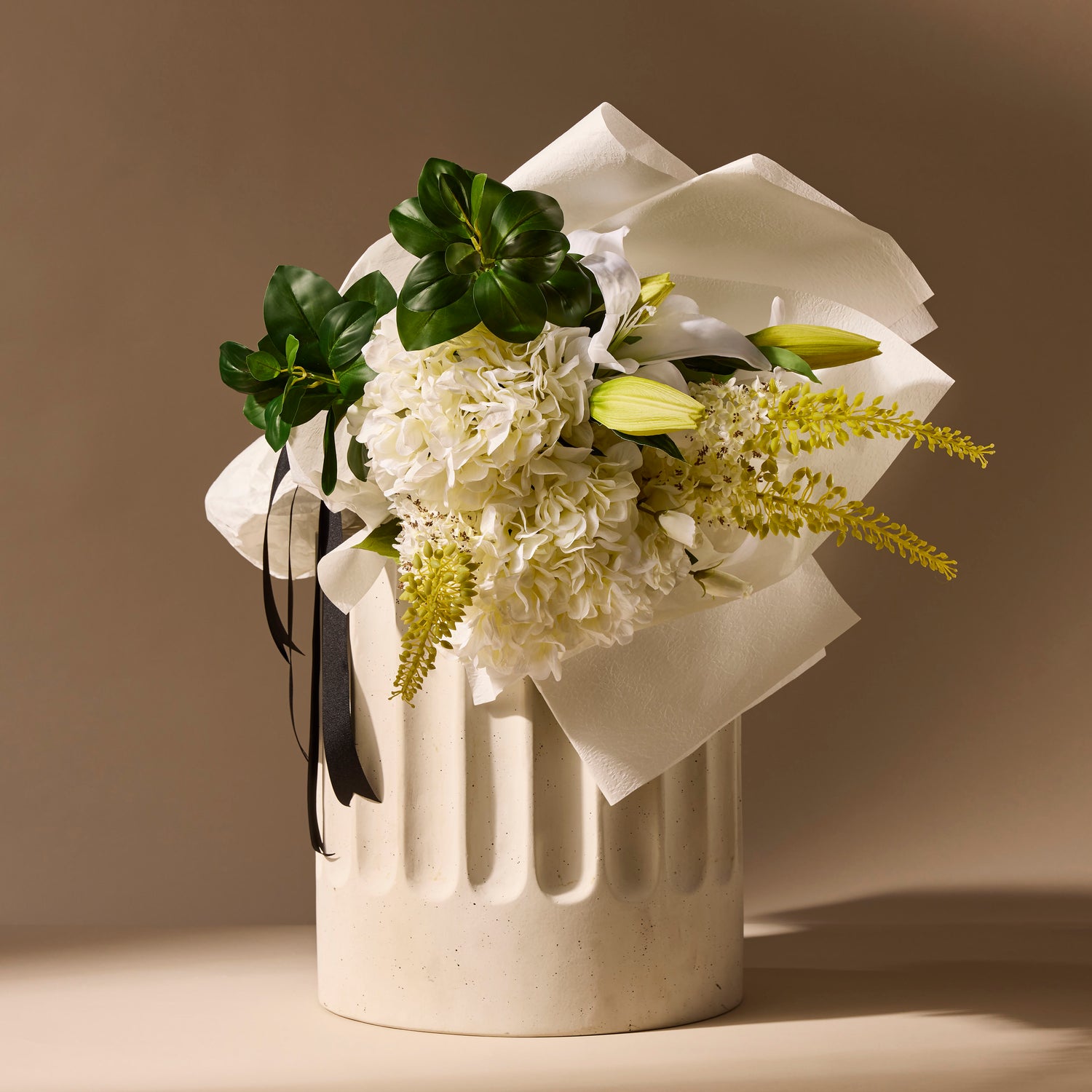 Faux Lush Hydrangea Stem | White - 82cm