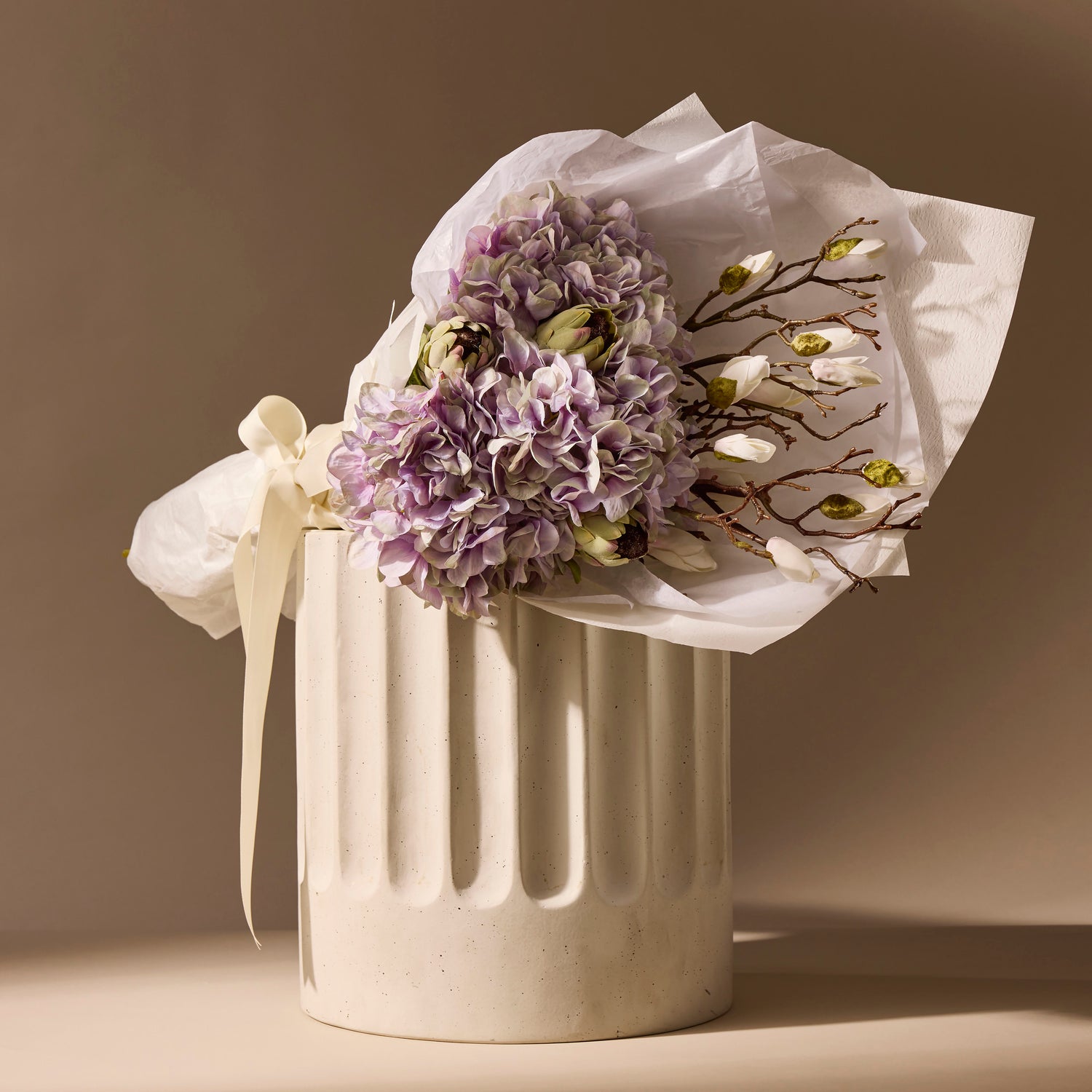 Faux Lush Hydrangea Stem | Purple - 82cm