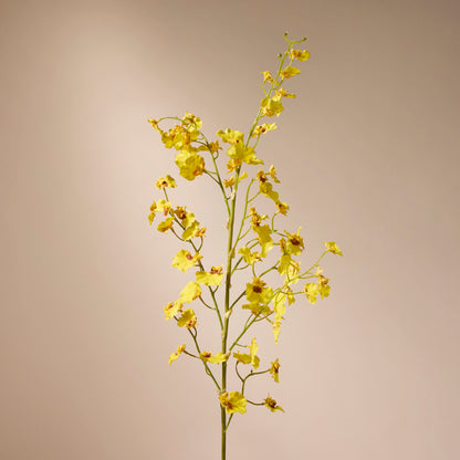 Faux Dancing Orchid Spray | Yellow - 93cm