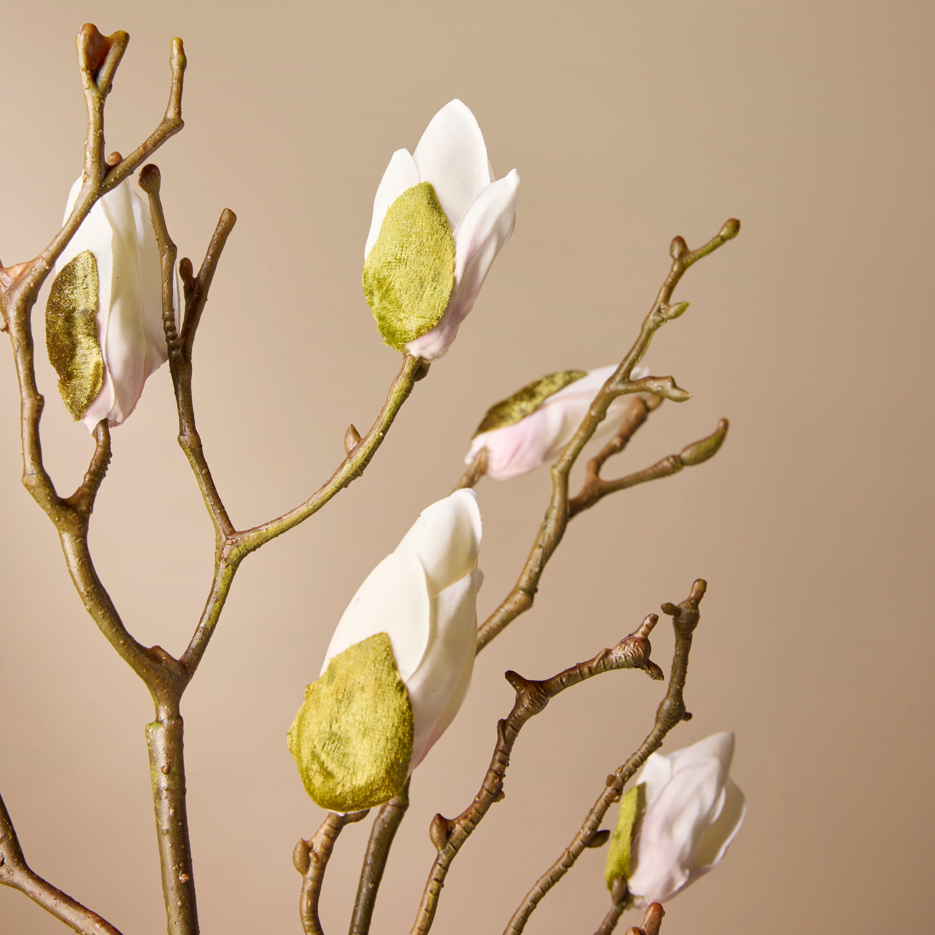 Faux Magnolia Bud Branch | Cream - 75cm