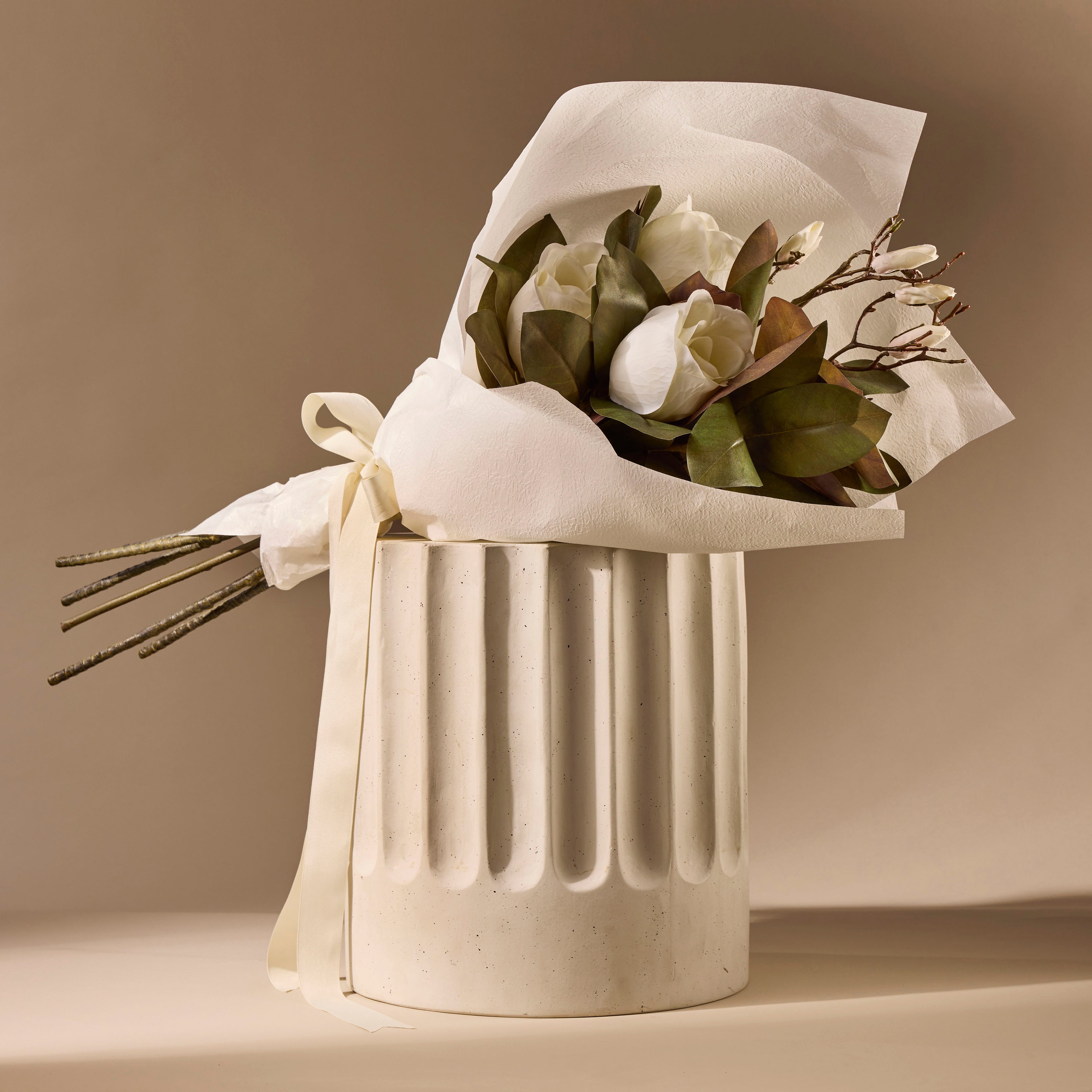 Faux Magnolia Bud Branch | Cream - 75cm