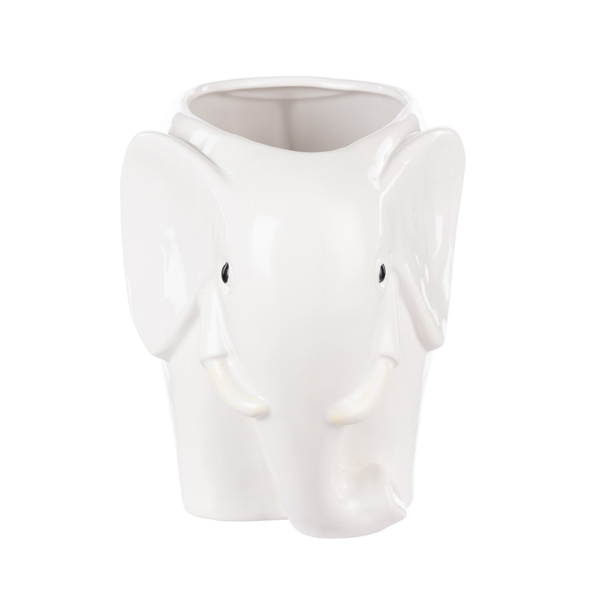Emporium Brynlee Elephant Vase Wide White