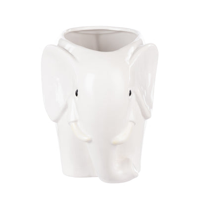 Emporium Brynlee Elephant Vase Wide White