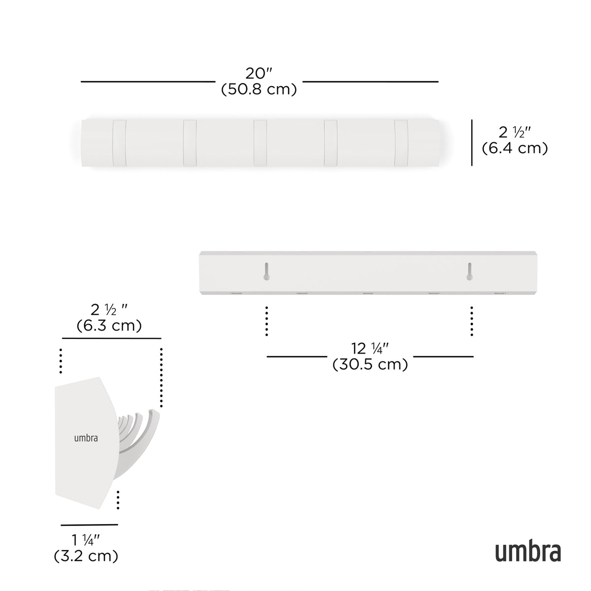 Umbra Flip 5 Hook White