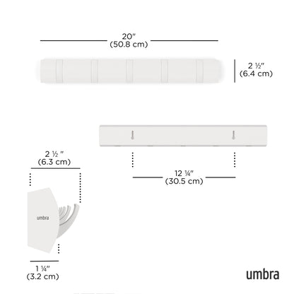 Umbra Flip 5 Hook White