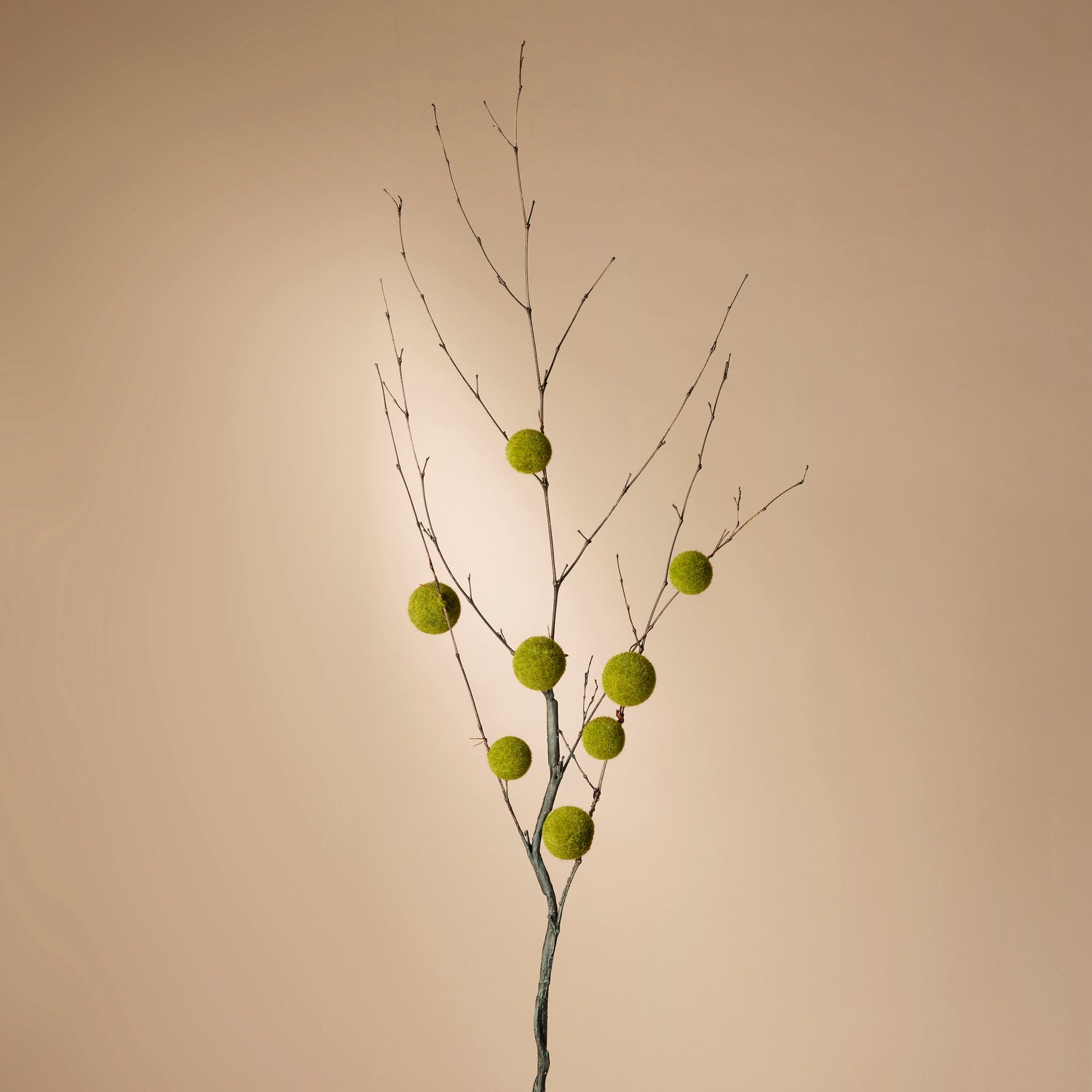 Faux Moss Ball Branch | 130cm