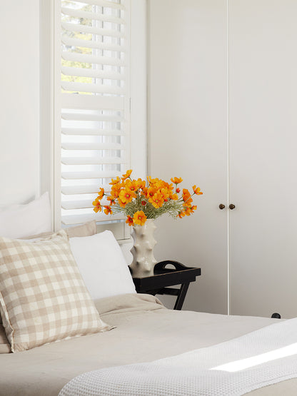 Faux Cosmos Flower Spray - Orange | Caldera Vase Stem Set | Three Birds Set
