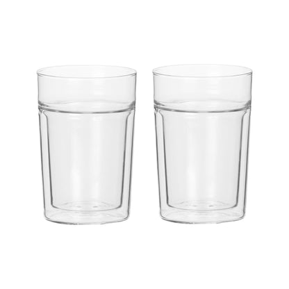 Leaf &amp; Bean 2pcs Set Double Wall &amp; Single Lip Glass Cup Clear