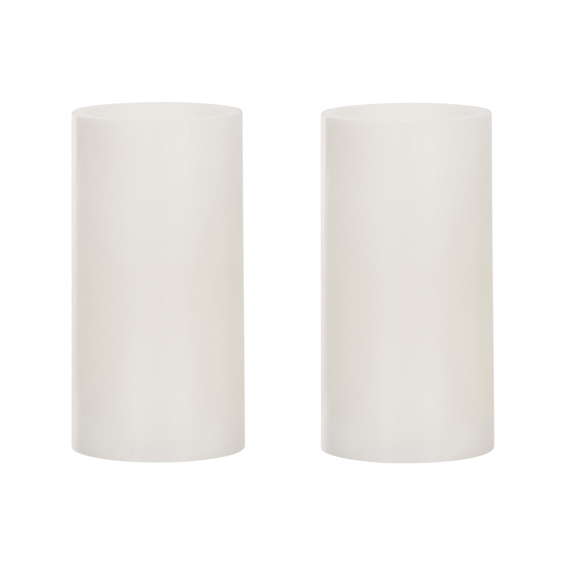 Emporium Tall Pillar LED Candles 2pcs Set White