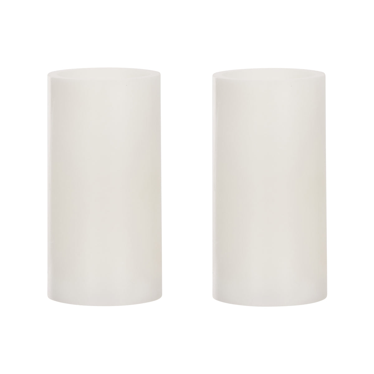 Emporium Tall Pillar LED Candles 2pcs Set White