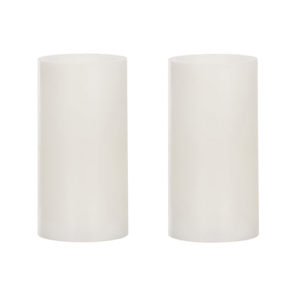 Emporium Tall Pillar LED Candles 2pcs Set White