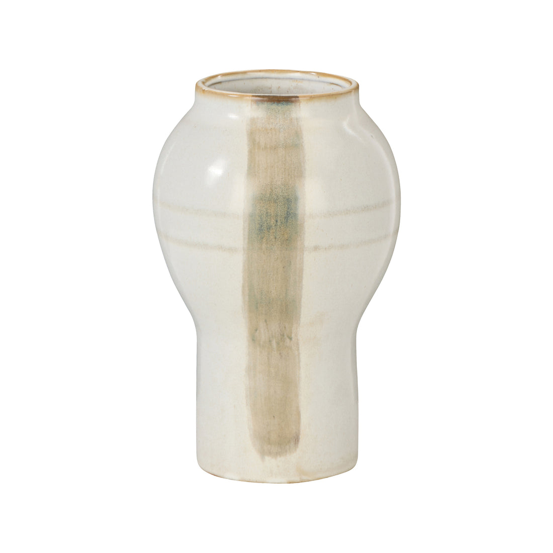 Amalfi Nora Reactive Glaze Vase Hand Paint Off White &amp; Grey