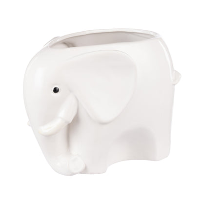 Emporium Brynlee Elephant Vase Wide White