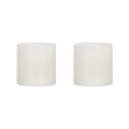 Emporium Small Pillar LED Candles 2pcs Set White
