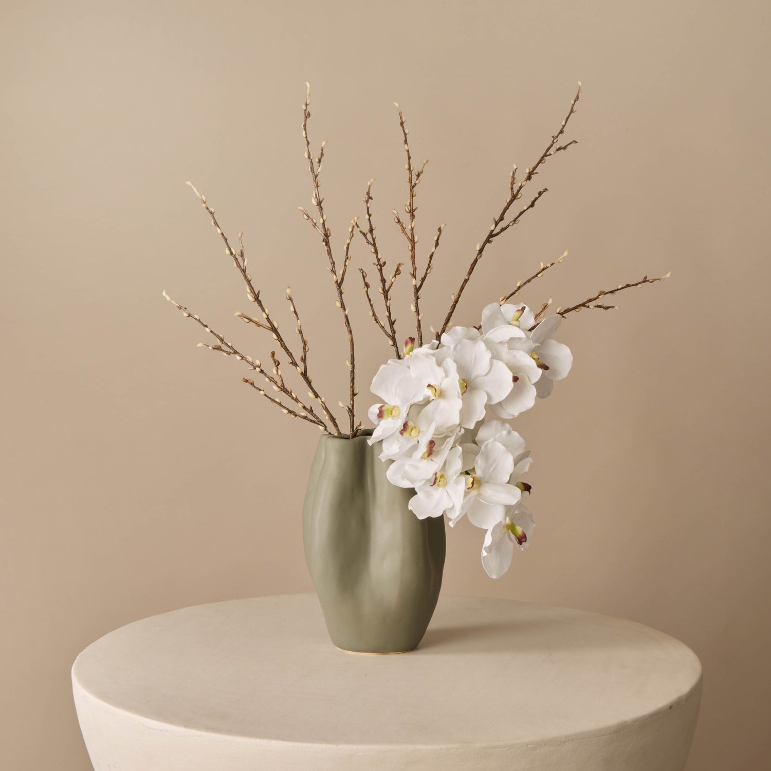 Vanda Orchid - Bud Branch - Fluid Vase 24cm | Three Birds Set