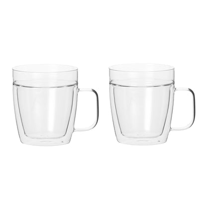 Leaf &amp; Bean 2pcs Set Double Wall &amp; Single Lip Glass Cup Clear
