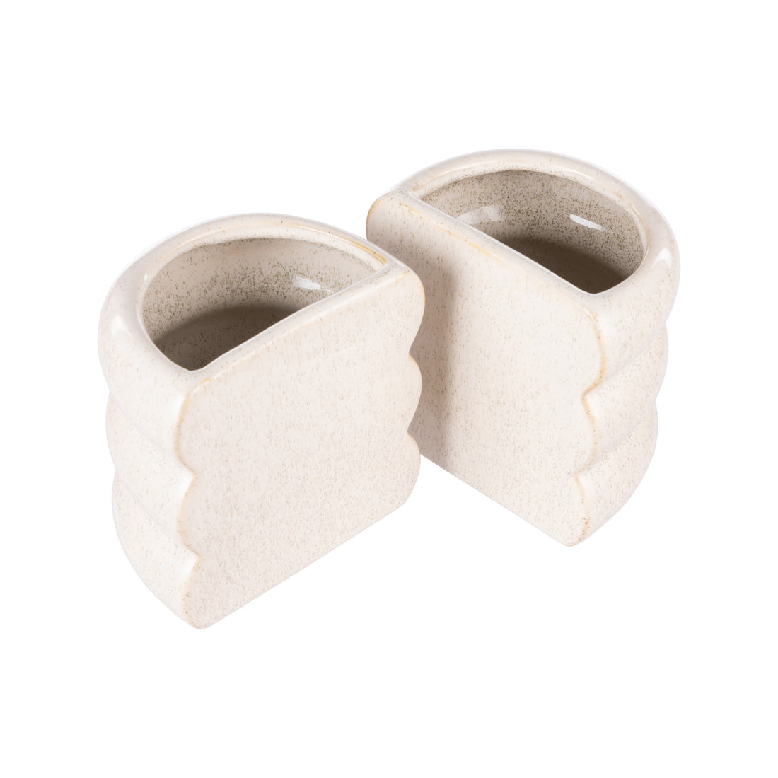 Emporium Ripley Planter Bookends 2pcs Set Cream Reactive Glaze