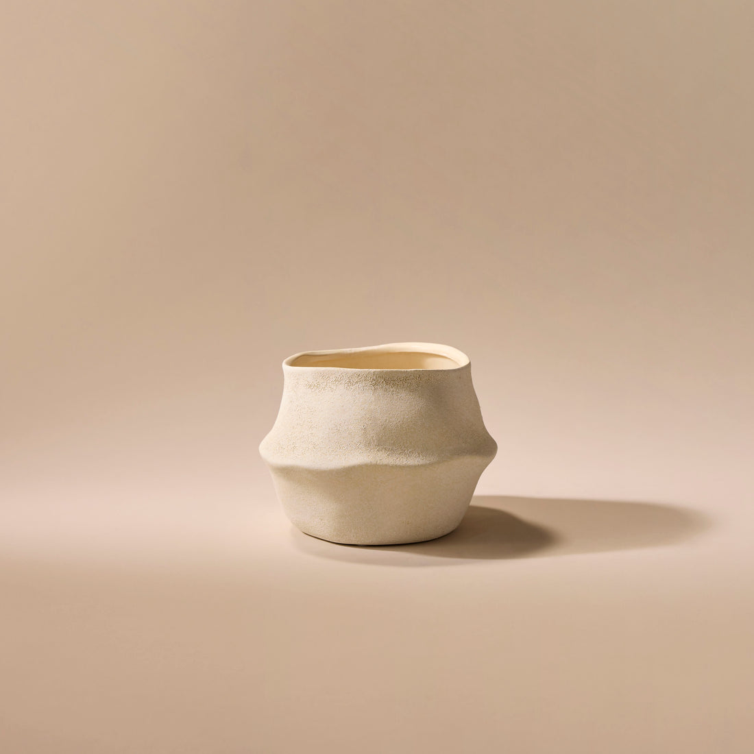 Maliah Pot Wide | Cream - 12cm