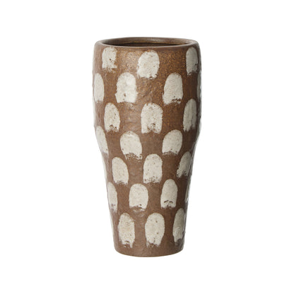 Amalfi Soren Dab Vase Brown &amp; White