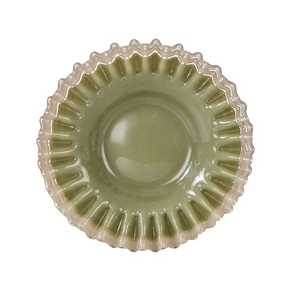 Amalfi Sigrid Frill Dish Small Green &amp; Grey