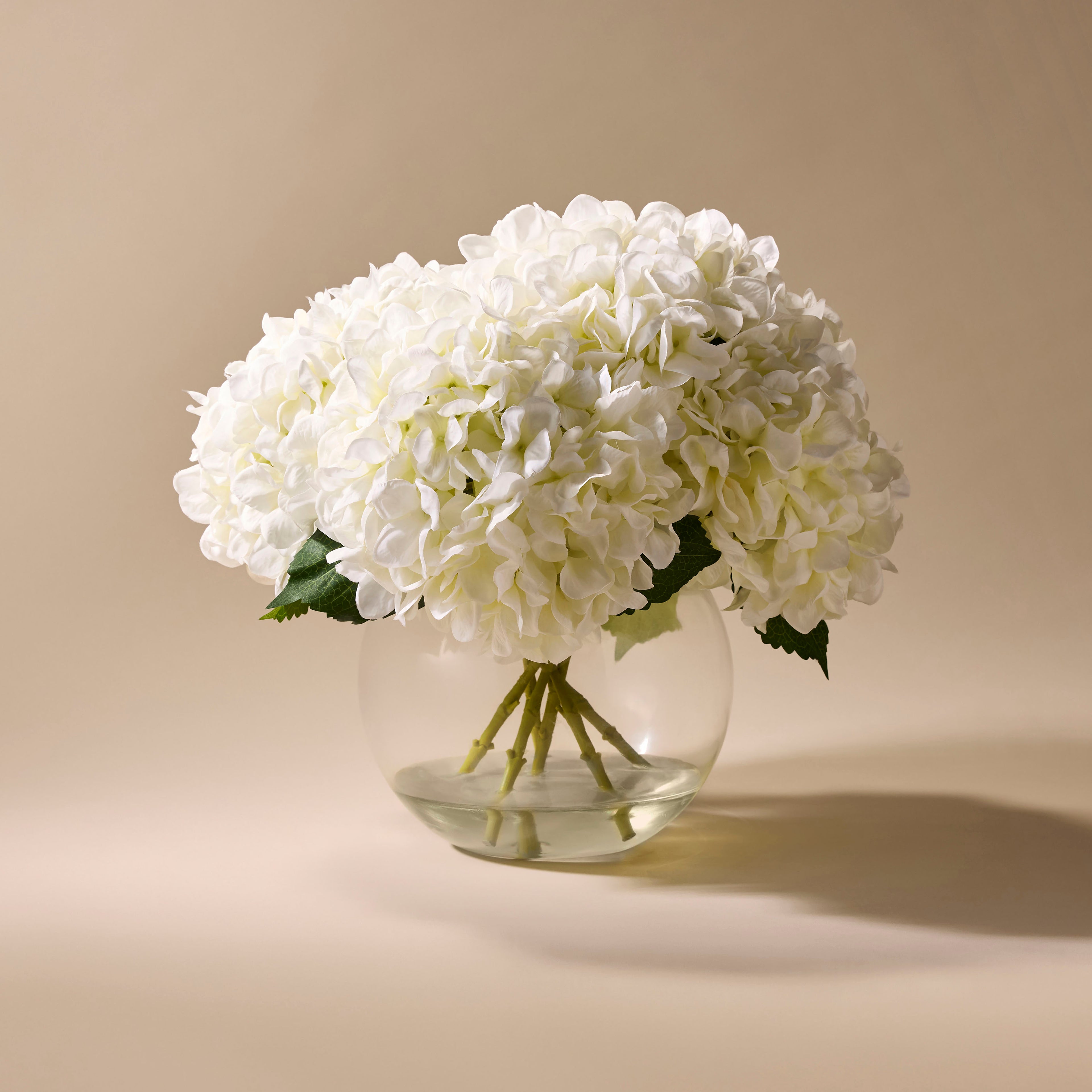 Faux Hydrangea - Phoebe Sphere Vase | White - 39cm