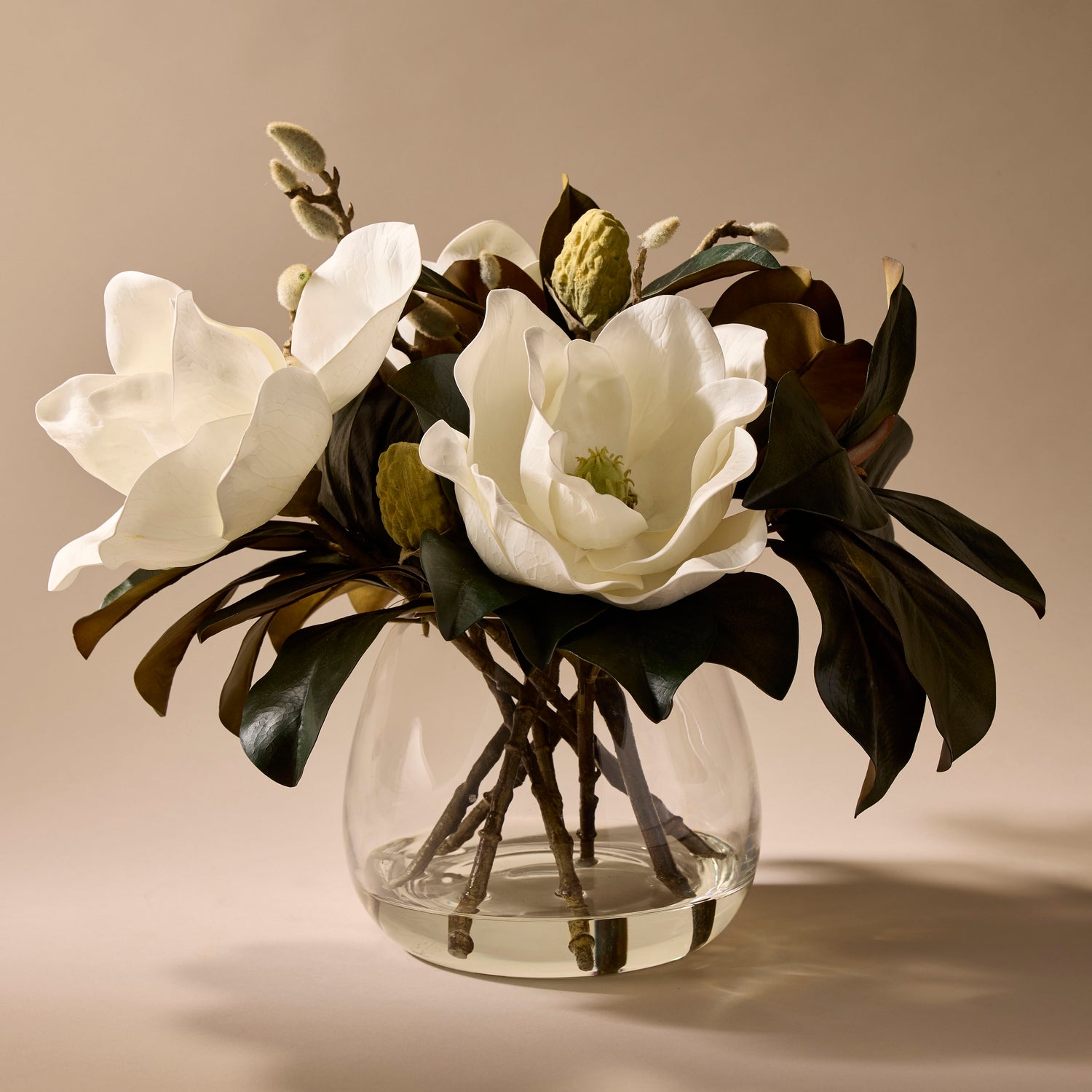 Faux Magnolia Grandiflora - Garden Vase | White - 40cm