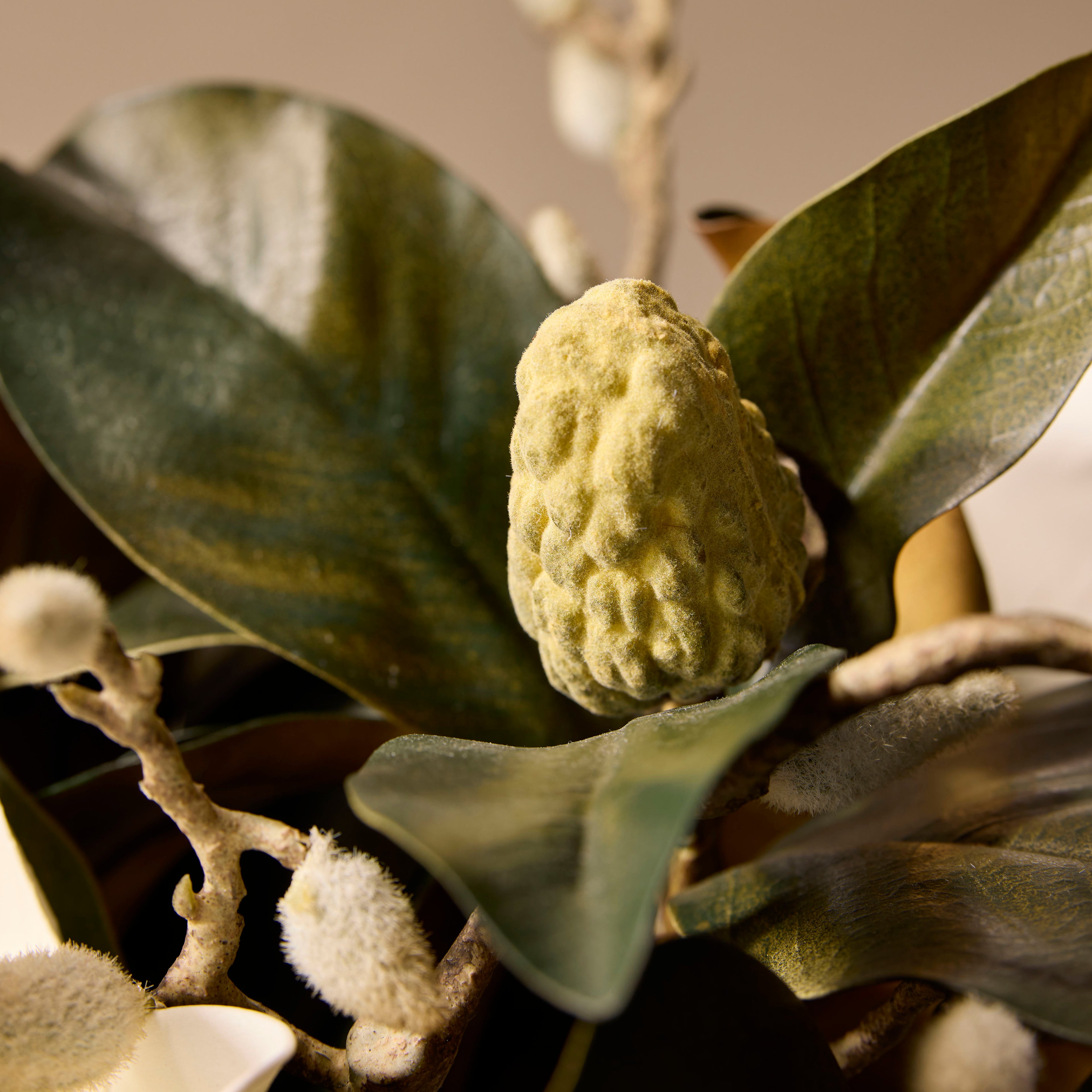 Faux Magnolia Grandiflora - Garden Vase | White - 40cm