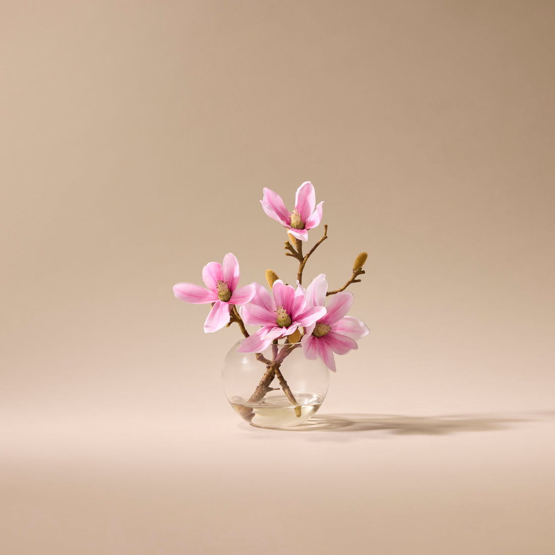 Faux Mini Magnolia - Sphere Vase | Pink - 16cm