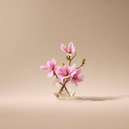 Faux Mini Magnolia - Sphere Vase | Pink - 16cm