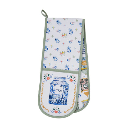 Ulster Weavers Tea Tins Double Oven Glove Multi-Coloured