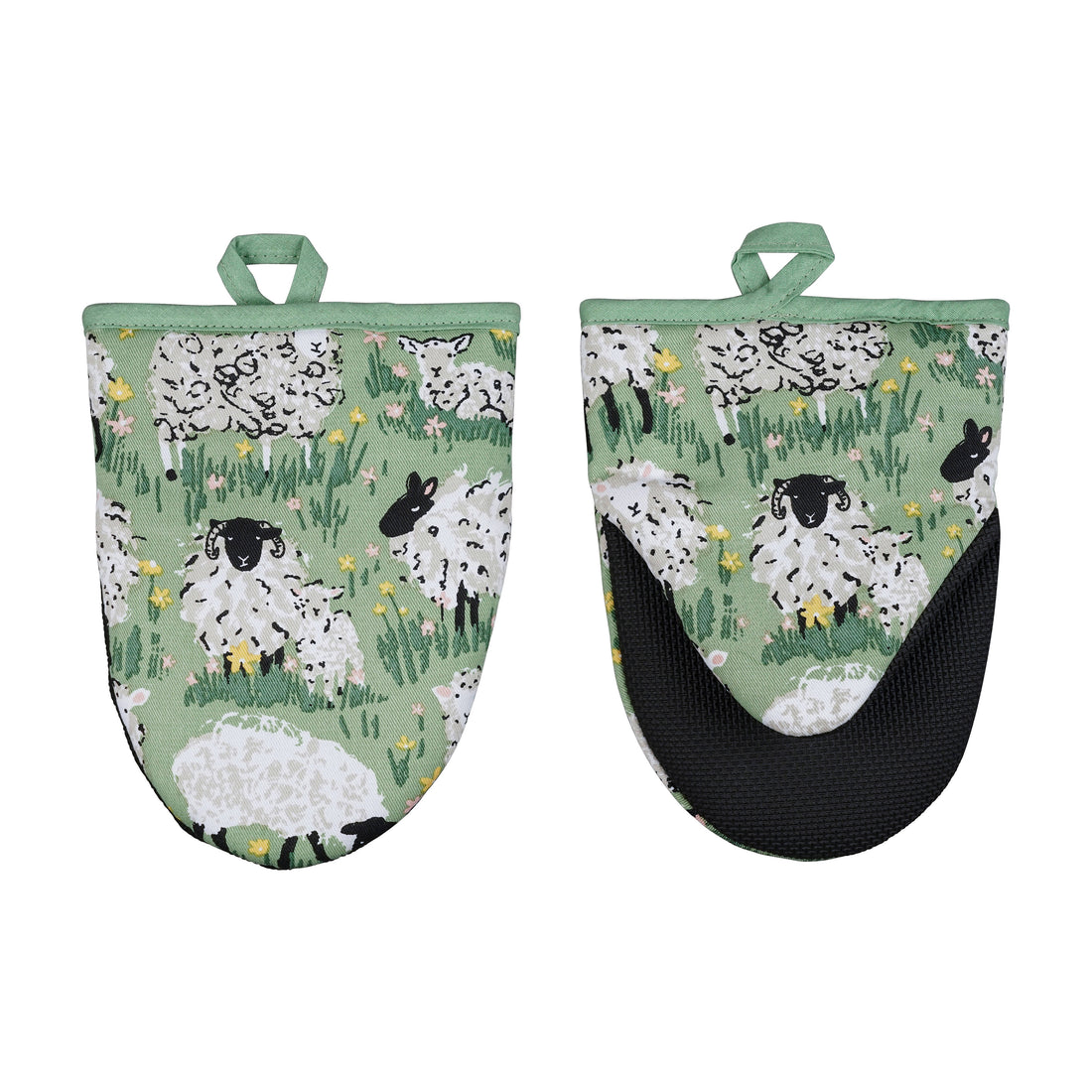Ulster Weavers Woolly Sheep Microwave Mitts 2pcs Set Green