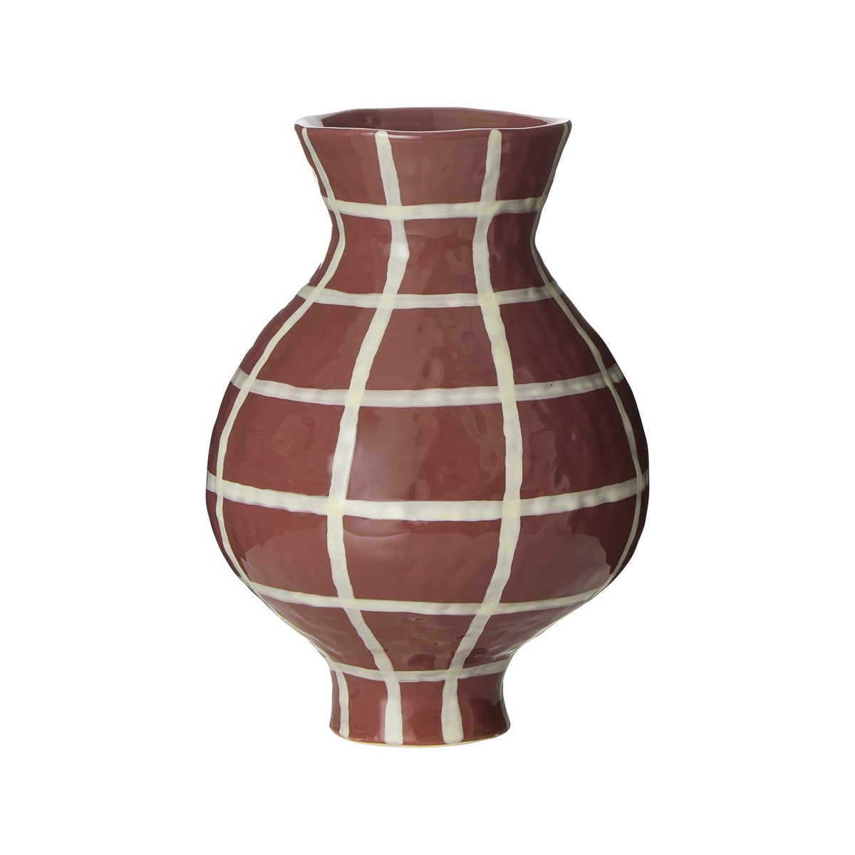 Amalfi Eden Check Vase Burgundy Check