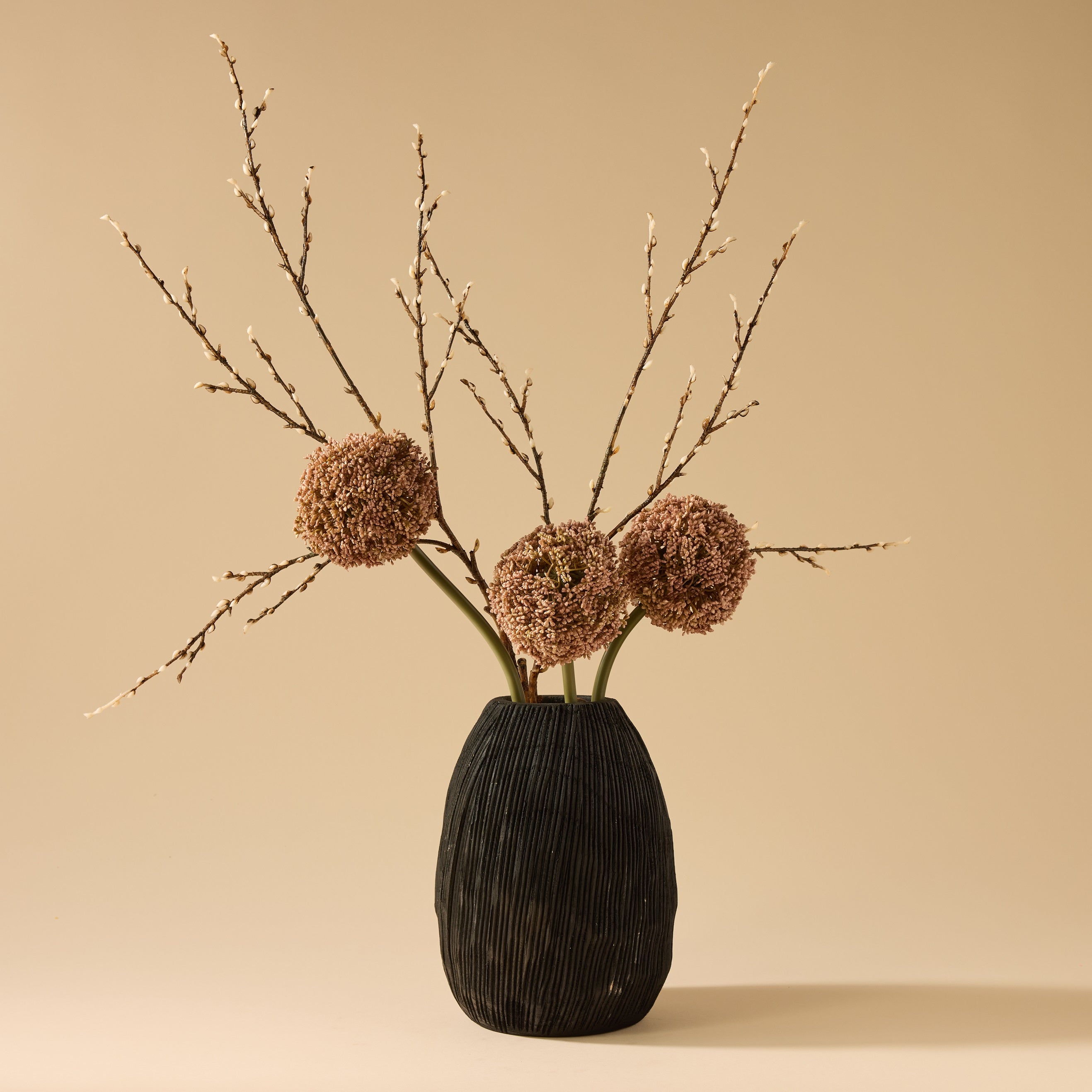 Faux Allium Stem | Pink -  76cm
