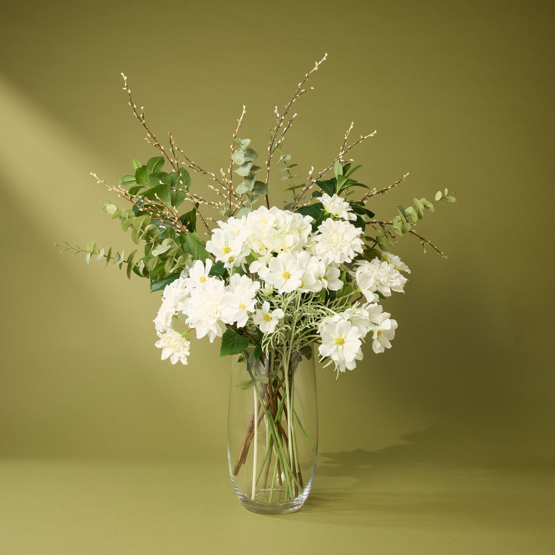 Faux Cosmos Flower Spray | White - 62cm