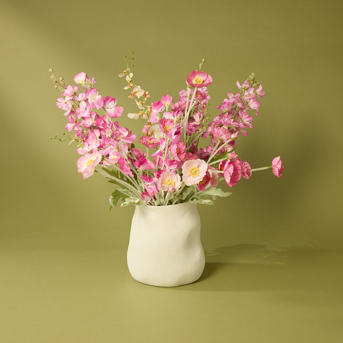 Faux Poppy Spray | Blush Pink - 60cm