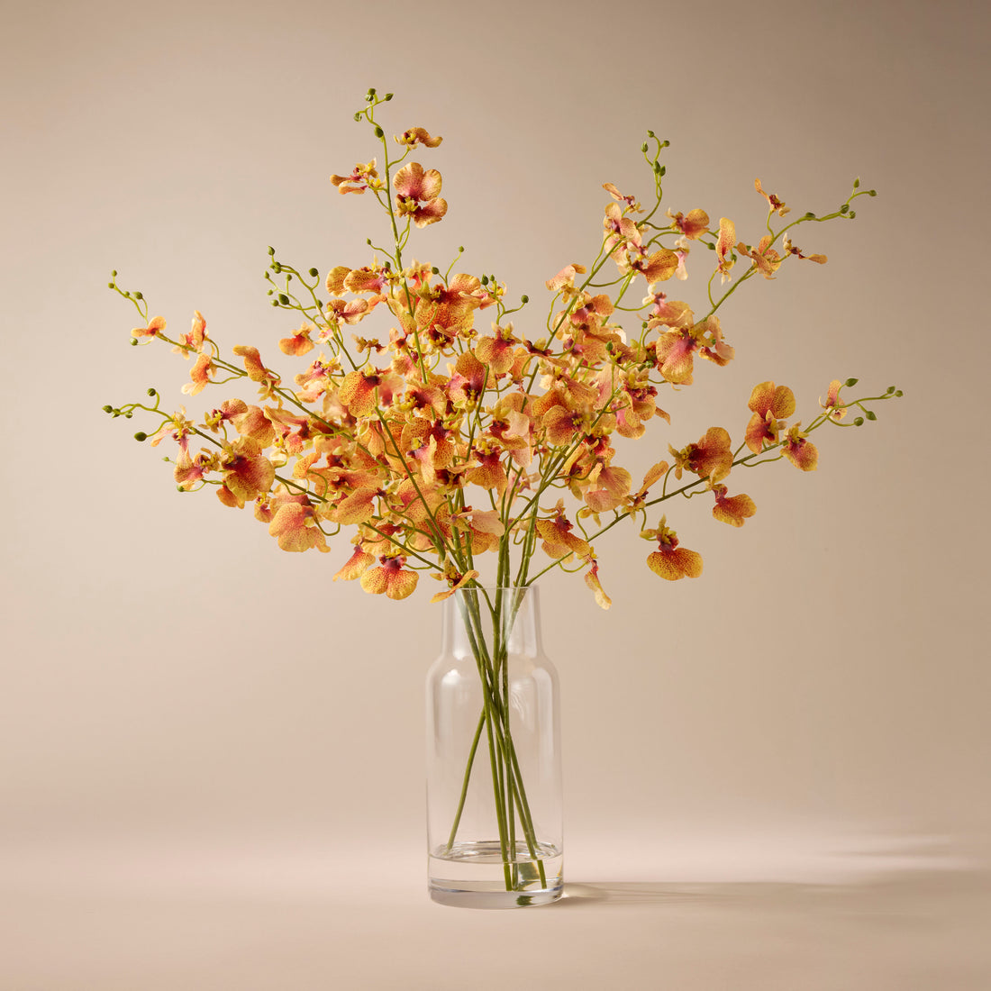 Faux Dancing Orchids -  Rachel Vase | Orange - 57cm